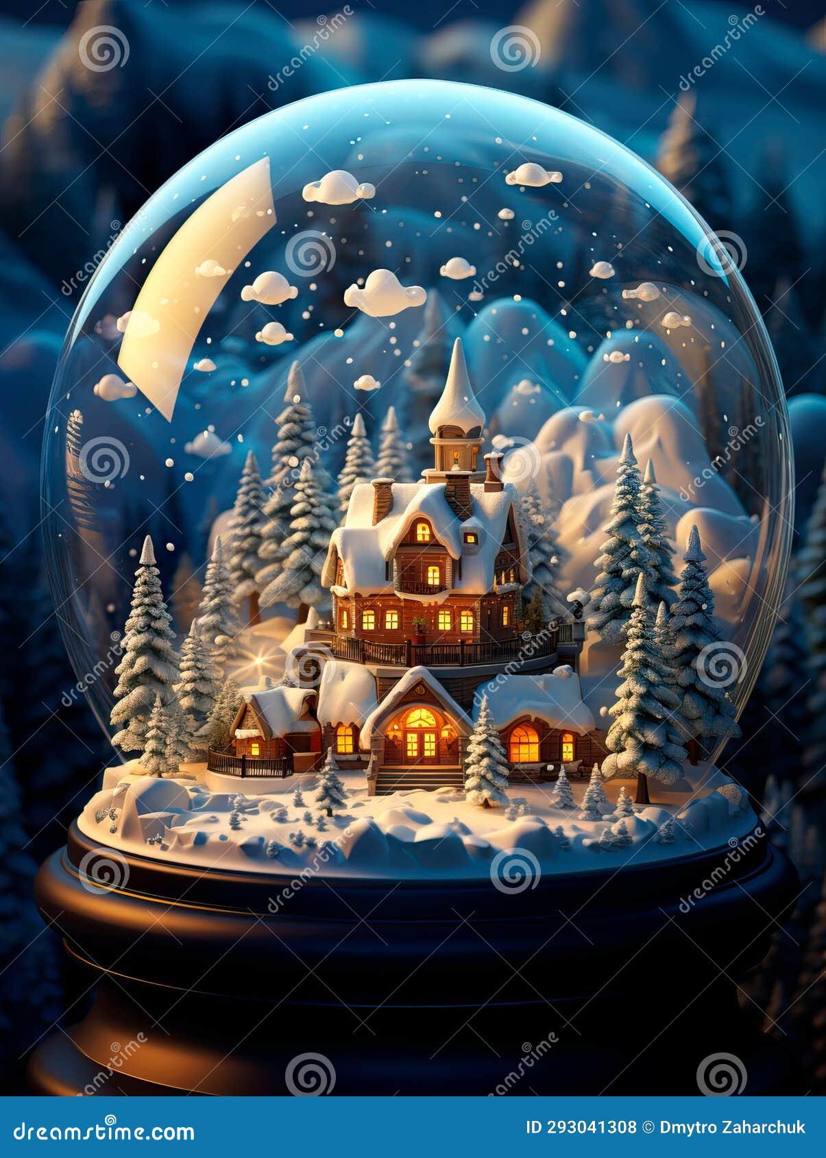 A Whimsical Snow Globe with a Tiny, Enchanting Winter Scene Inside ...