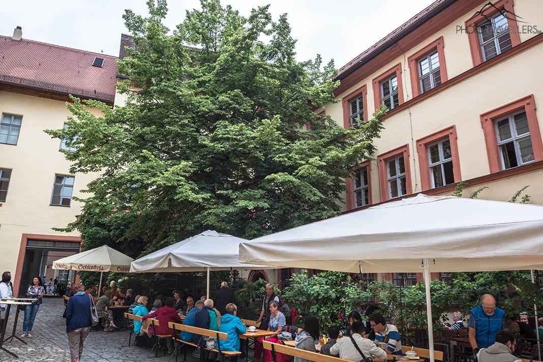Le jardin à bière du Schlenkerla à Bamberg.