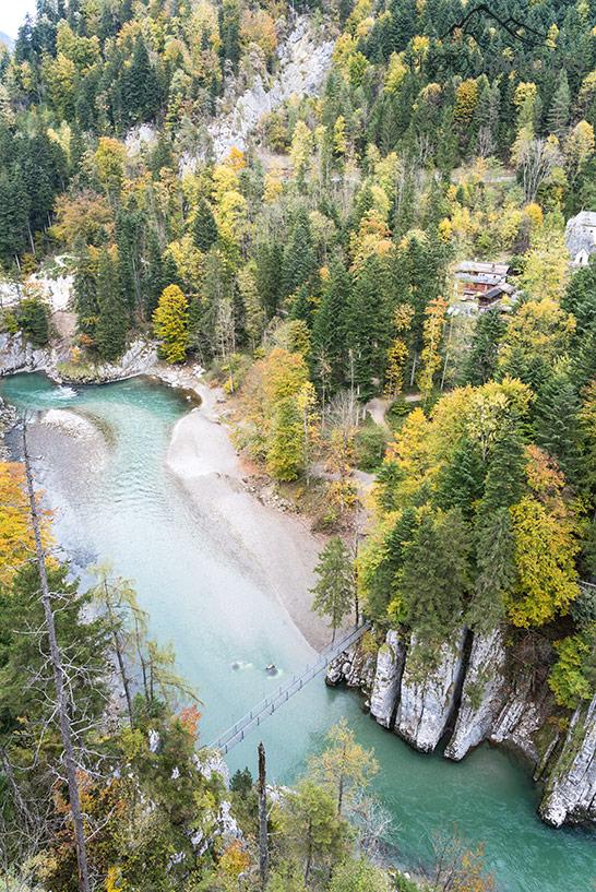 Le pont suspendu dans les gorges d'Entenloch
