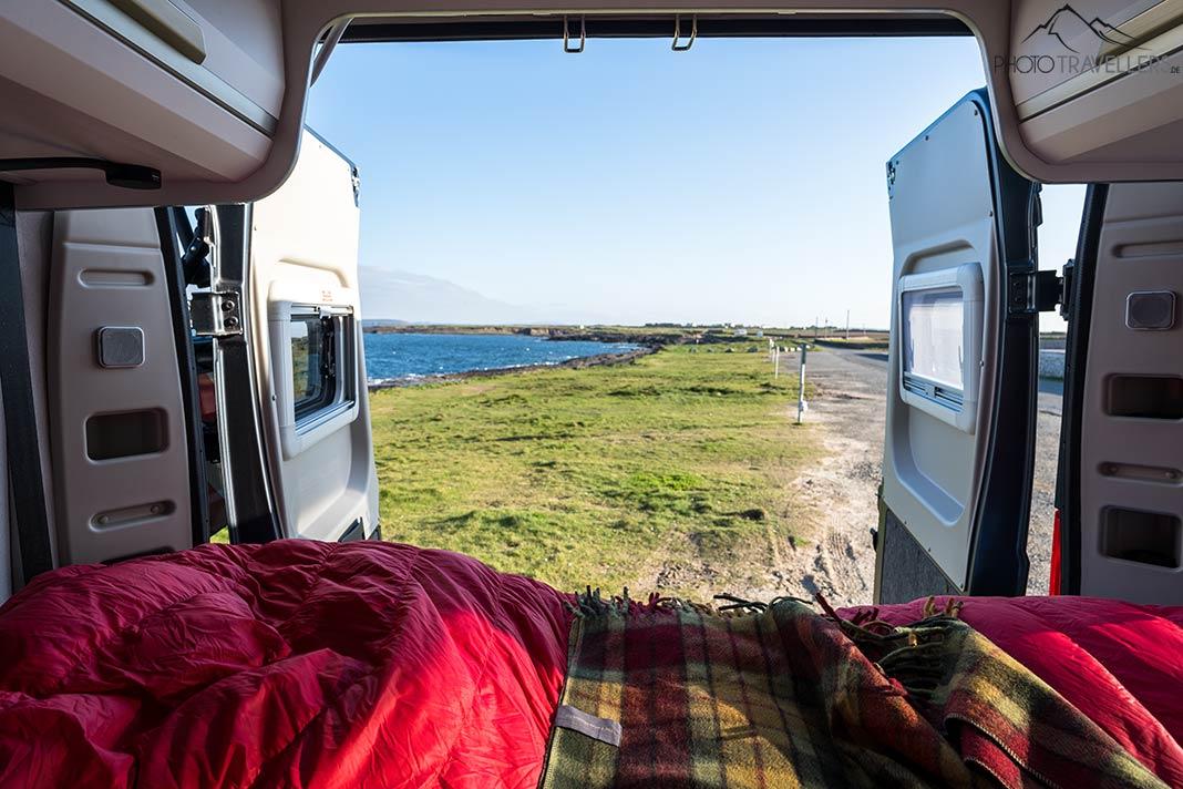 Vue depuis le camping-car sur la côte