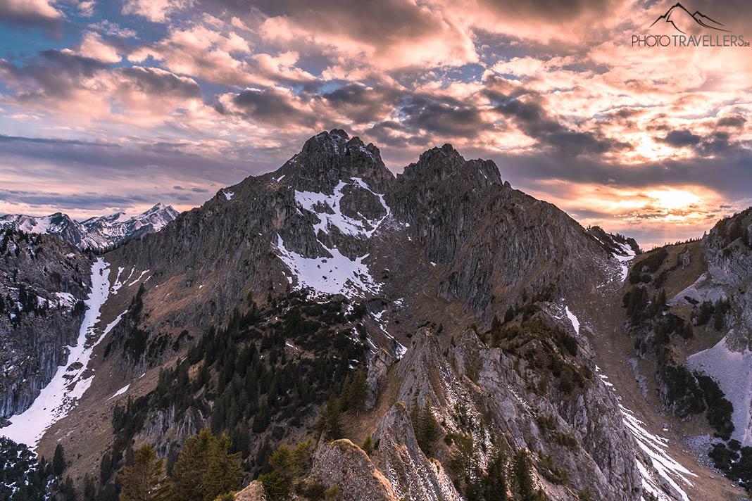 Vue du Brunnenkopf sur la Große Klammspitze