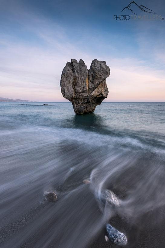 A Pedra do Coração na Praia de Preveli em Creta