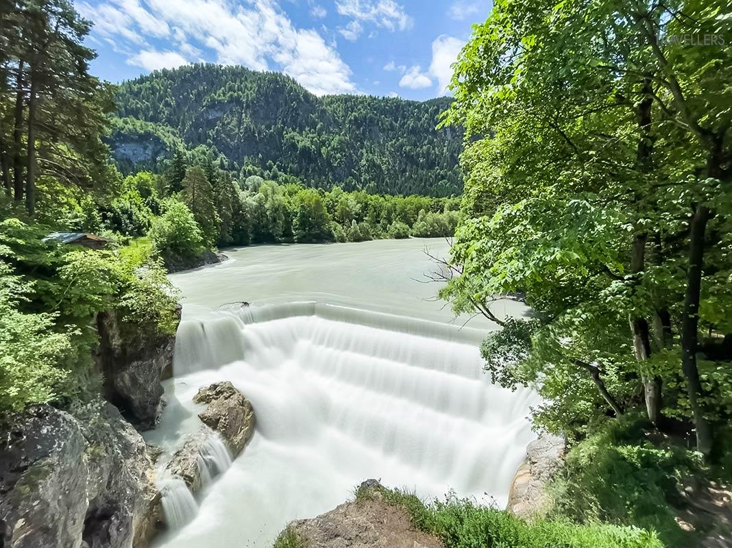 Vista da cachoeira Lech em Füssen