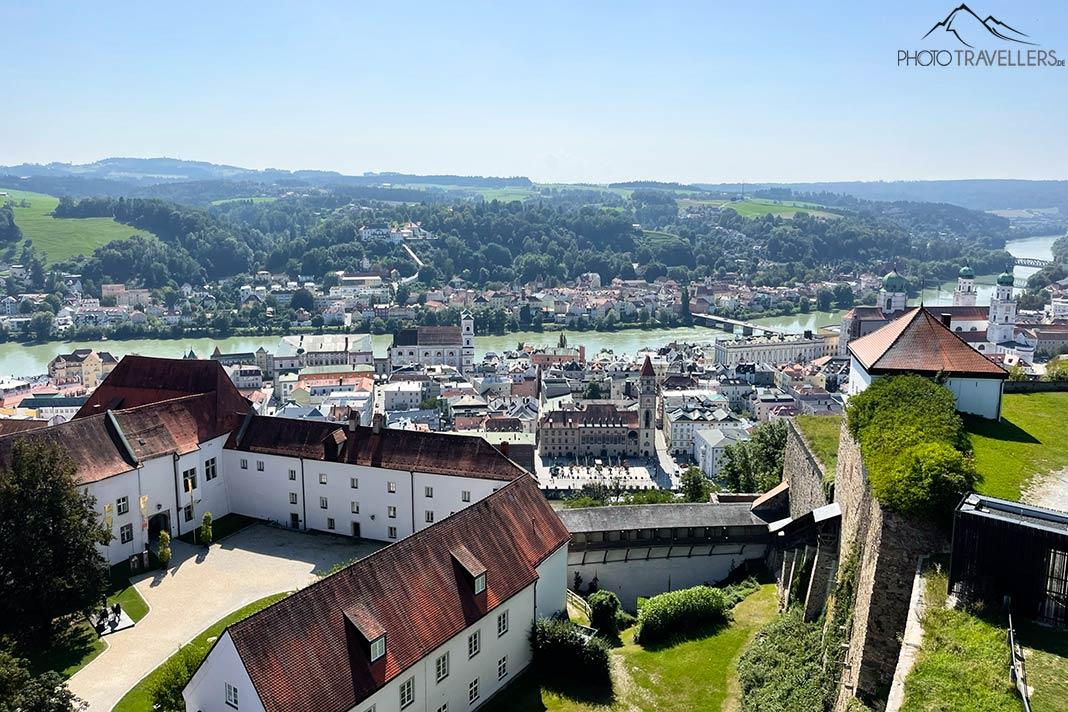 La vista de la Veste Oberhaus en Passau