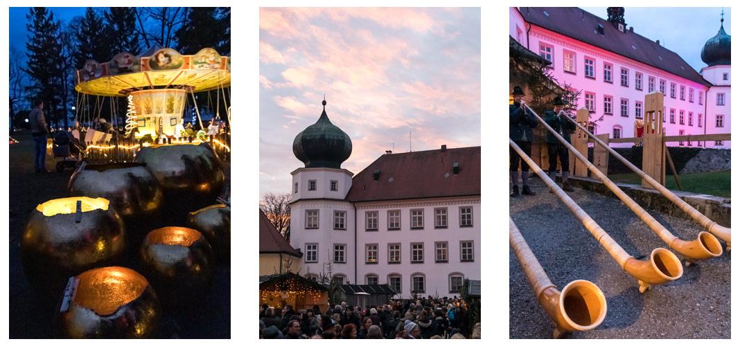 Imágenes del mercadillo de Navidad en Schloss Tüßling