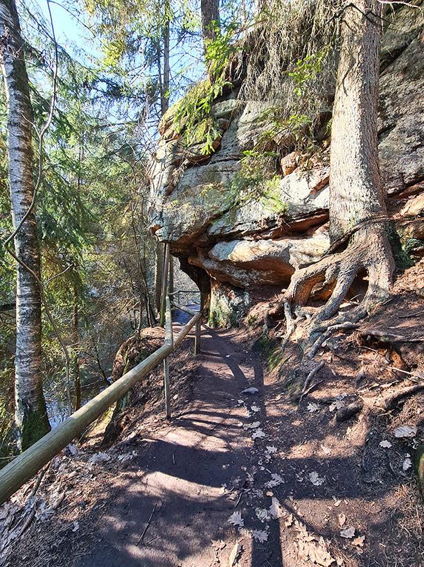 Rochers et arbres à feuilles caduques se succèdent dans la gorge