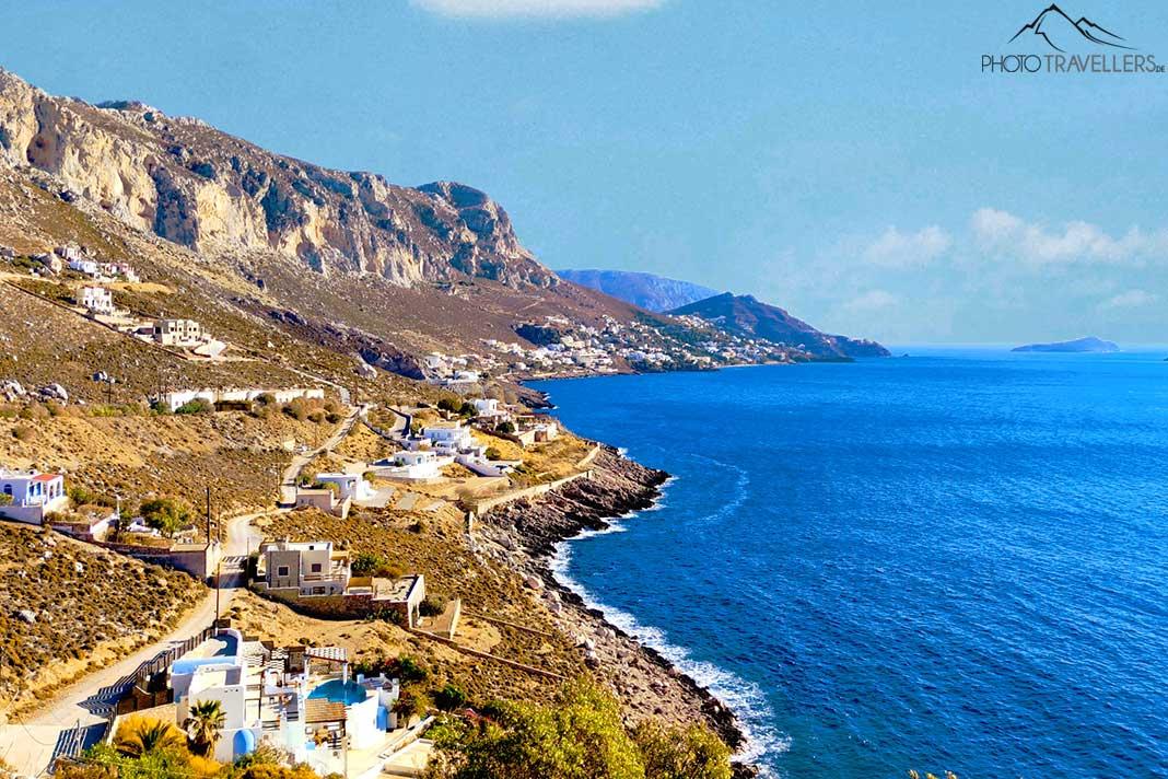 Casas de uma aldeia costeira em Kalymnos