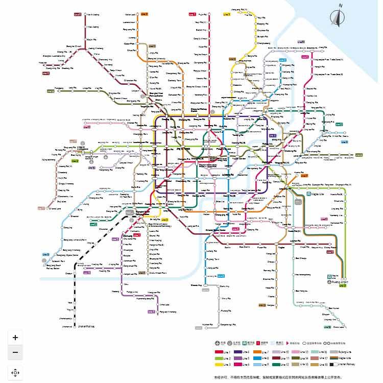 El mapa del metro en Shanghái