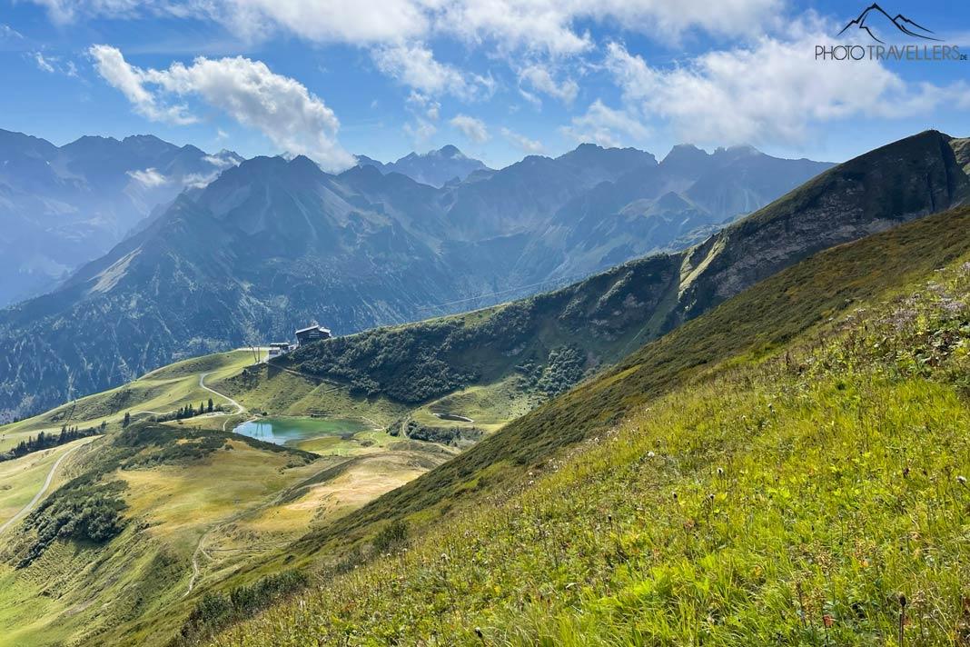 La vue depuis la station intermédiaire de la Fellhornbahn