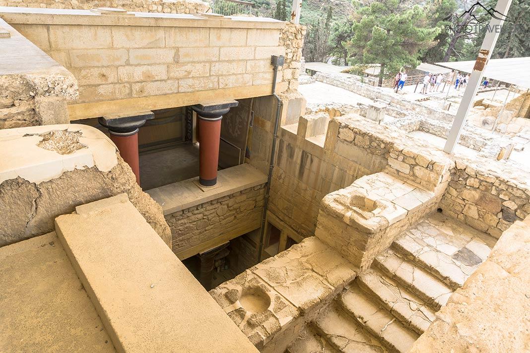 Uma parte reconstruída no Palácio de Knossos