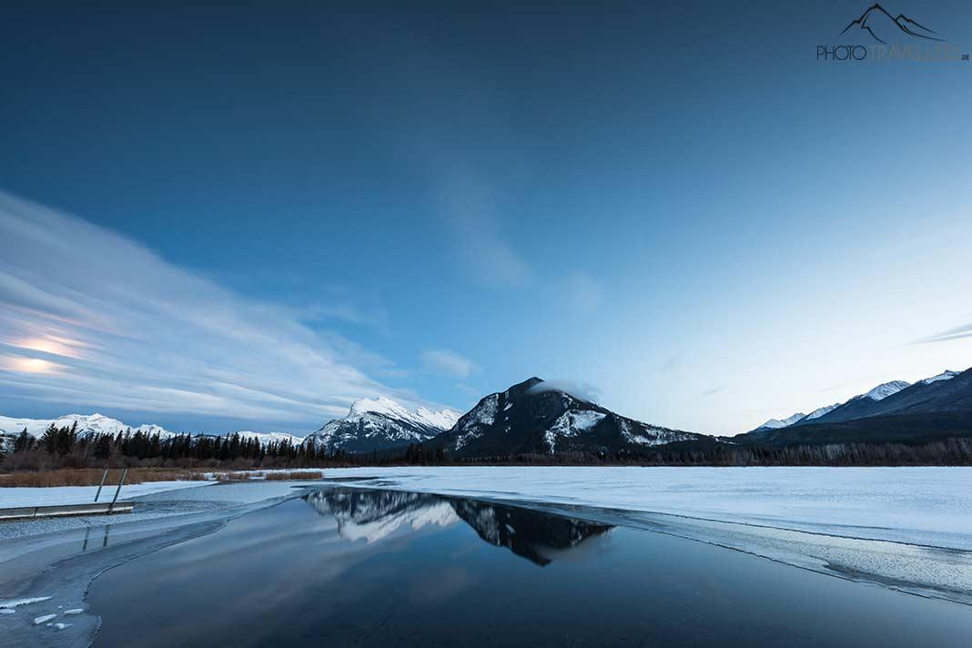 Lagos Vermilion no Parque Nacional Banff no inverno