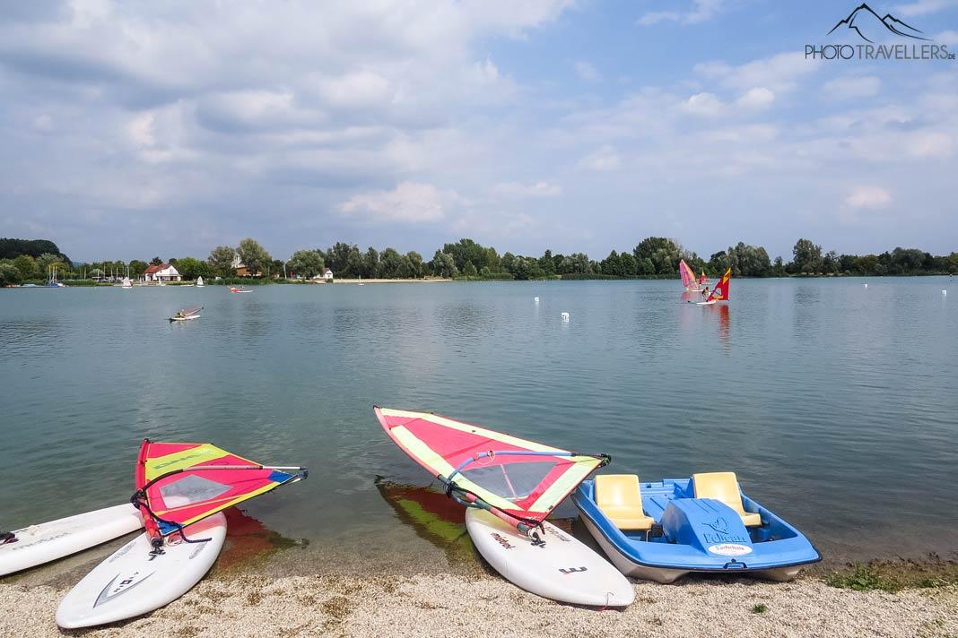 Tablas de surf en el Lago Guggenberger