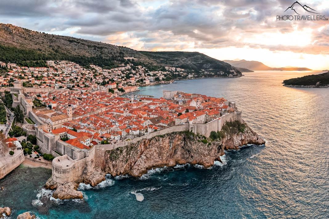 Dubrovnik vue aérienne le matin
