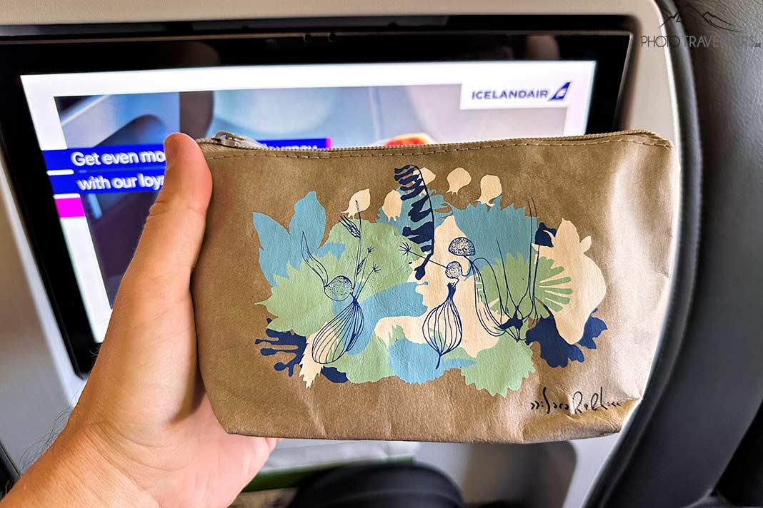 Le kit de confort en classe Saga d'Icelandair