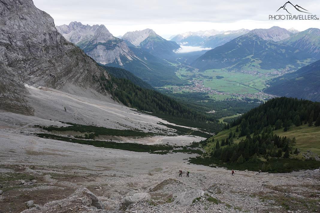 La vue d'en haut sur le Gamskar et Ehrwald