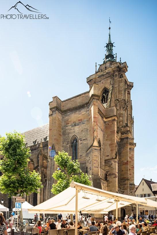 La vue sur la cathédrale Saint Martin à Colmar