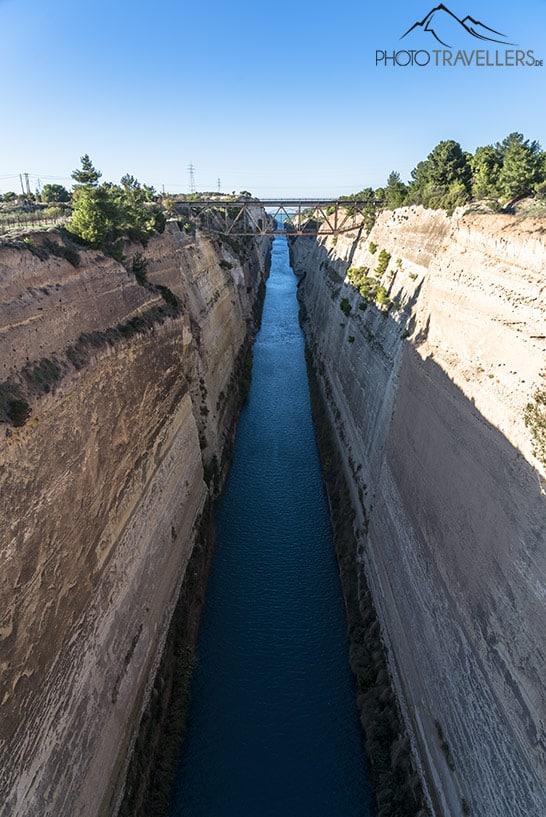 Vue sur le canal de Corinthe