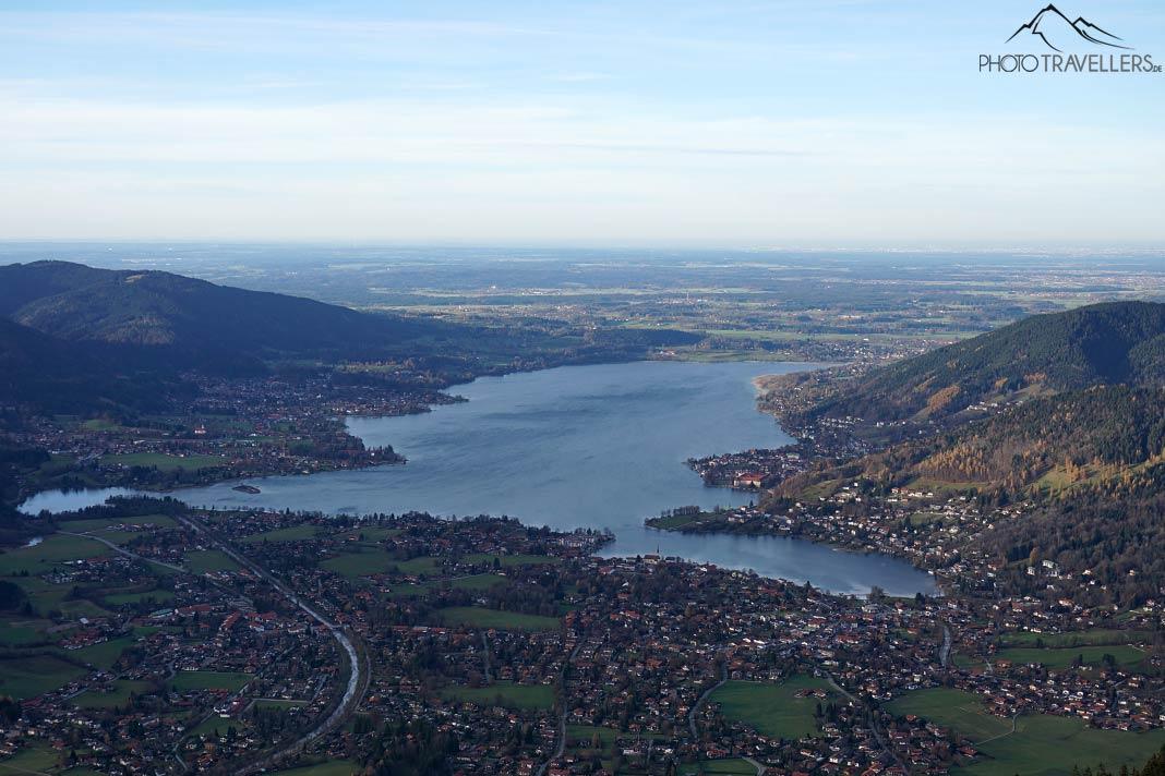 Vue depuis la chapelle de Wallberg sur le lac de Tegernsee