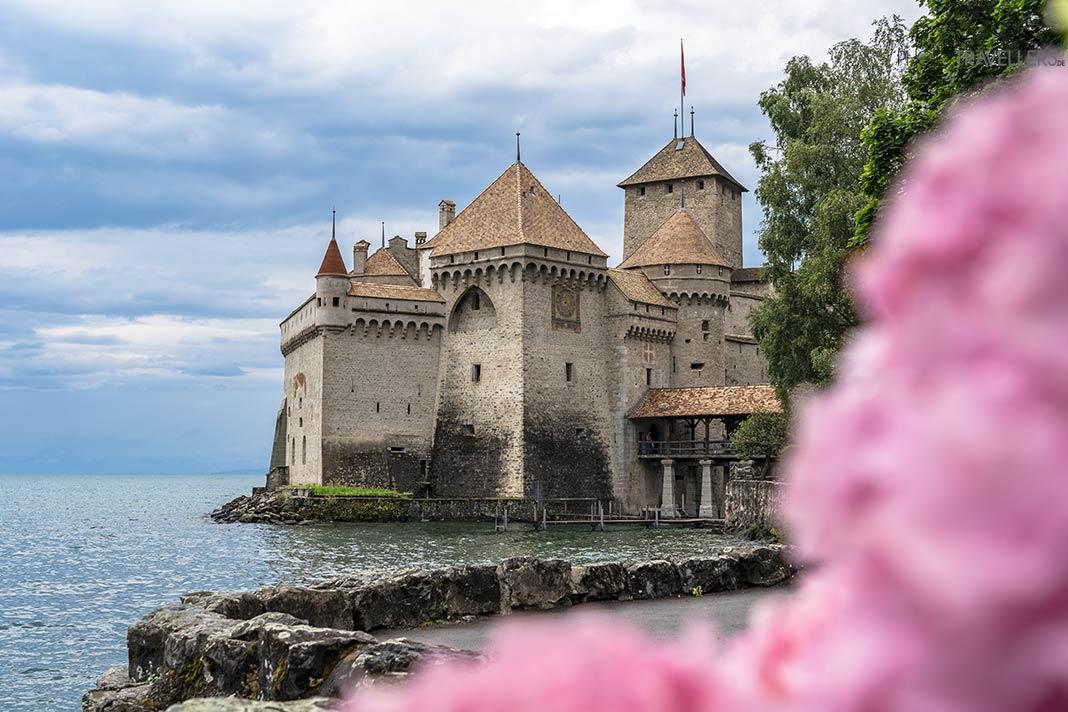 Vista del Castillo de Chillon desde el paseo del lago