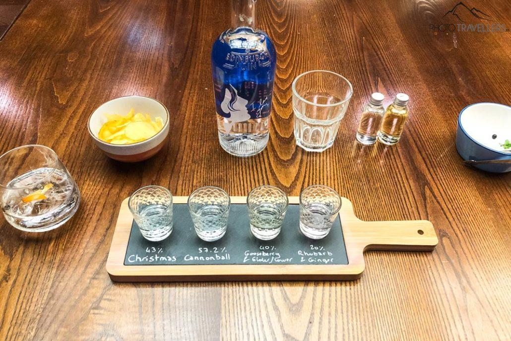 Degustación de gin en la destilería de Gin en Edimburgo