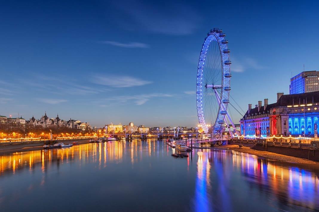 La grande roue London Eye le soir