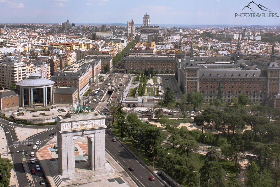 La vue depuis le Faro de Moncloa sur Madrid