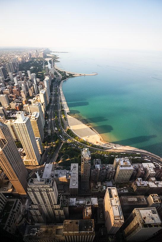 Vue panoramique du 360 Chicago