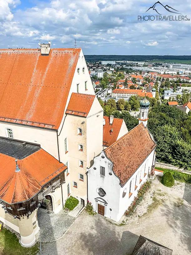 Vue de la Mindelburg au-dessus de Mindelheim