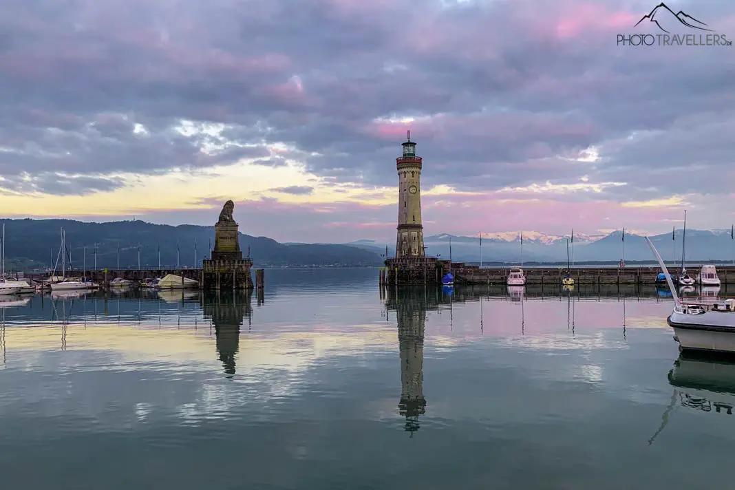 El puerto de Lindau al atardecer