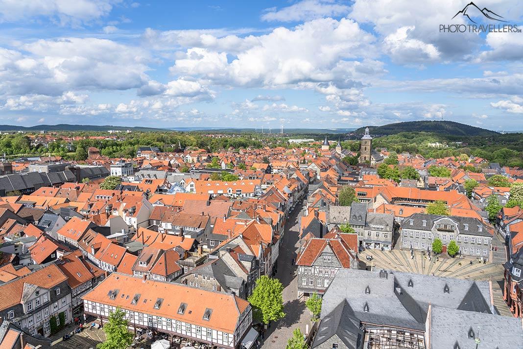 Vista desde el campanario de los tejados de las casas de Goslar
