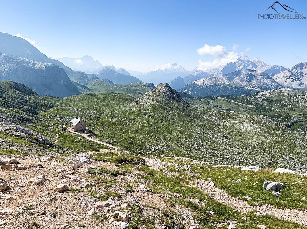 Vue sur le refuge Seekofelhütte