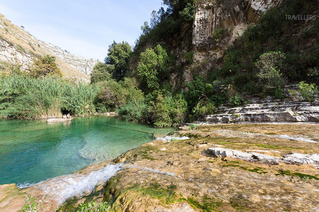 As piscinas no Parque Natural Riserva Naturale orientata Cavagrande del Cassibile