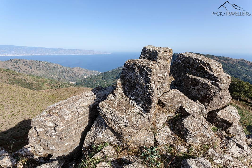 Vista da trilha no Monte Scuderi para a costa