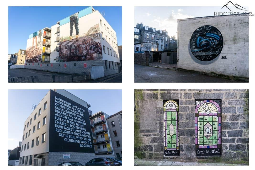 Quatre images de street art à Aberdeen