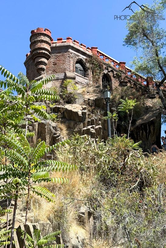 A torre de observação no Cerro Santa Lucia em Santiago do Chile