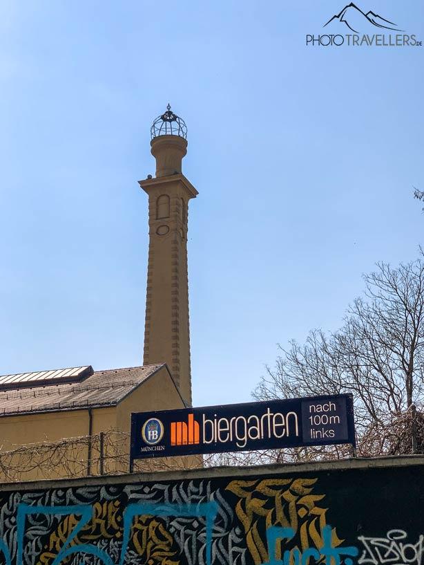 L'entrée du Biergarten au Muffatwerk à Munich