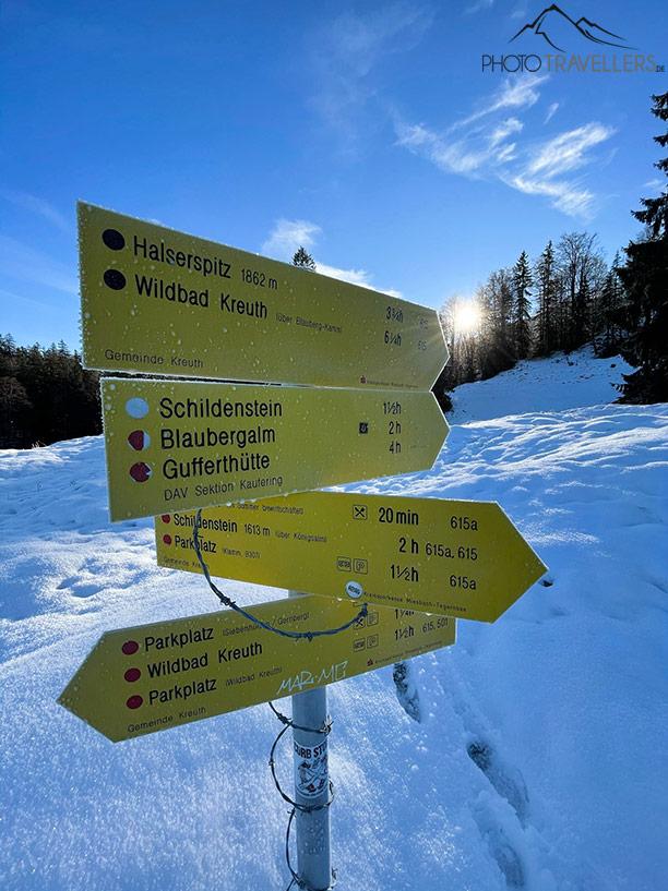 Panneau indicatif vers le Schildenstein
