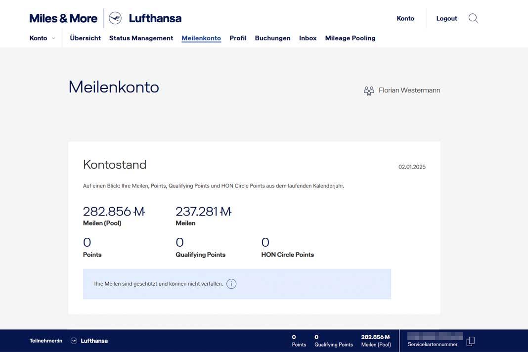 Le compte de points chez Miles and More