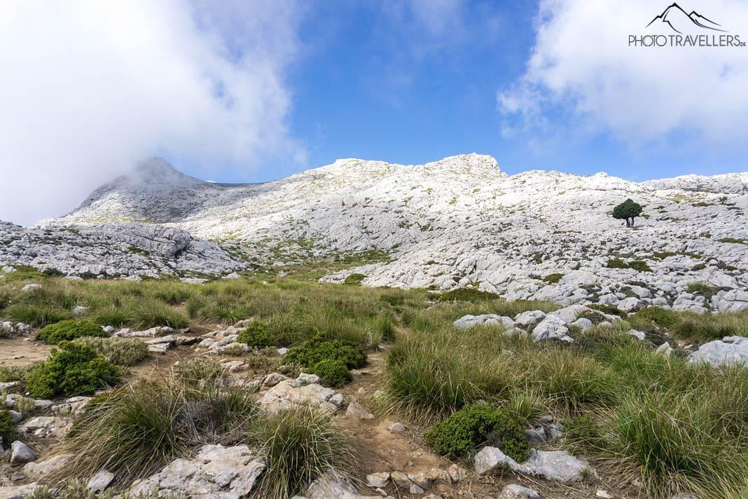 La plaine enneigée "Pla de sa Neu" à Majorque, un plateau montagneux rocheux
