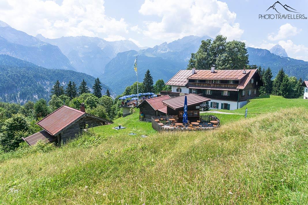 Vue sur le restaurant de montagne Eckbauer