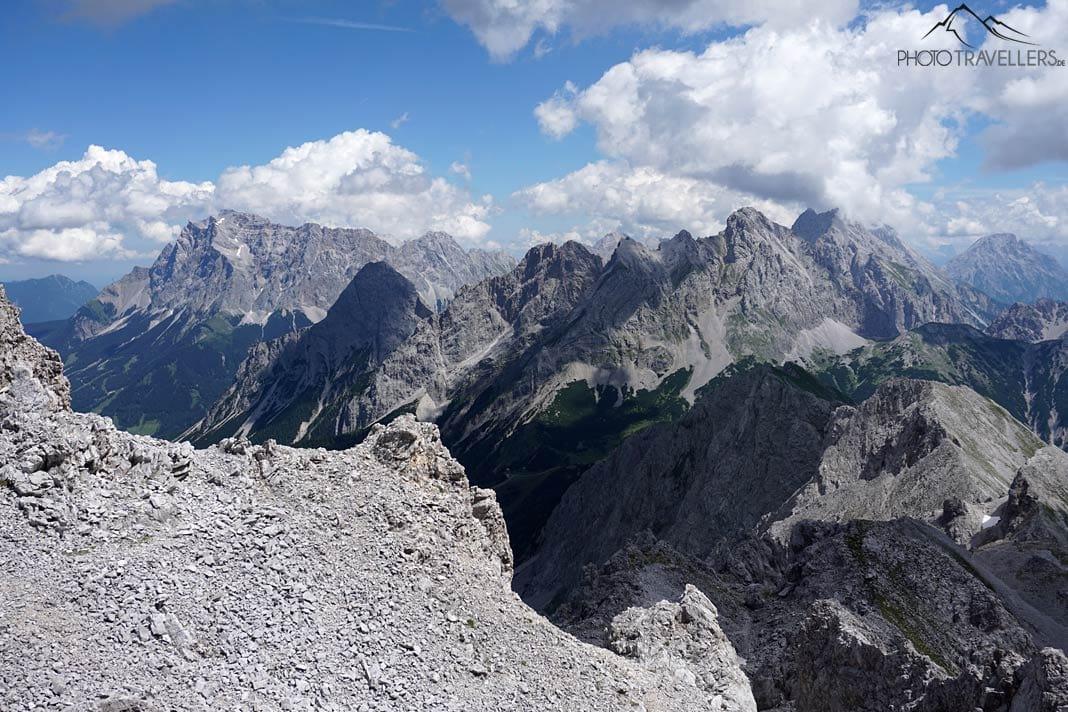 La vue du Wannig sur les sommets de la chaîne de Mieminger
