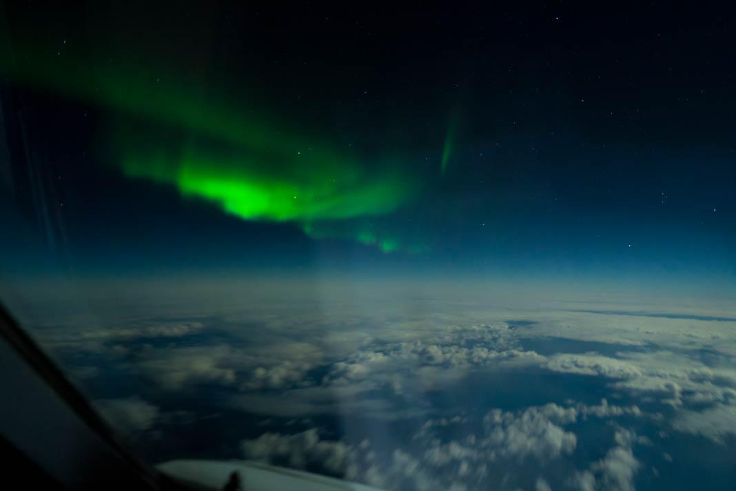 Aurores boréales photographiées depuis un avion