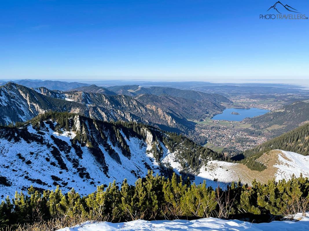 La vue depuis le sommet du Jägerkamp sur le Schliersee