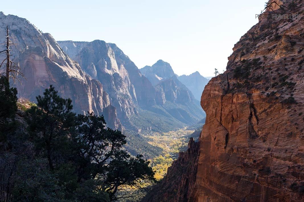 La vue dans le canyon de Zion
