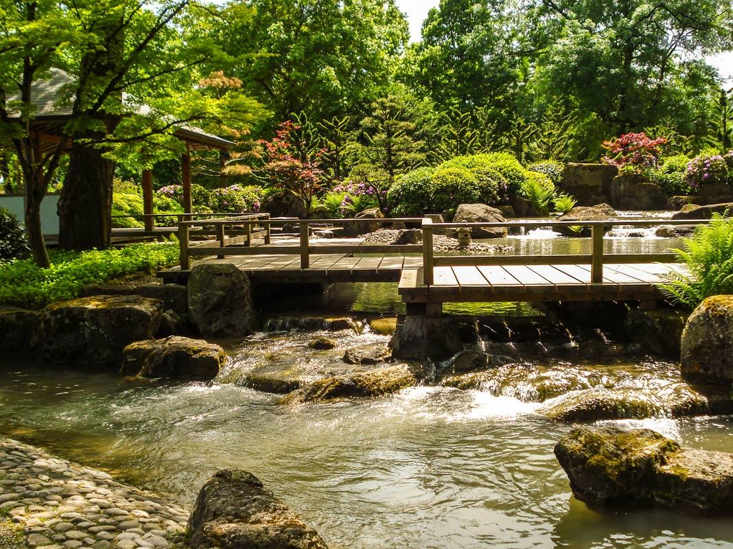 Le jardin japonais dans le jardin botanique d'Augsbourg