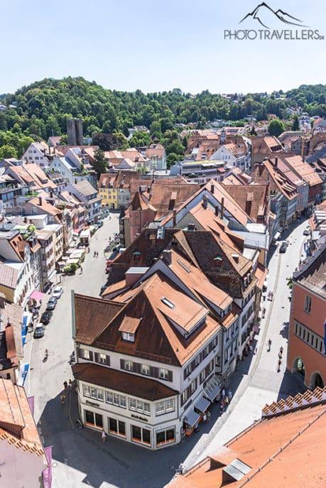La vue de la tour Blaserturm sur Ravensburg
