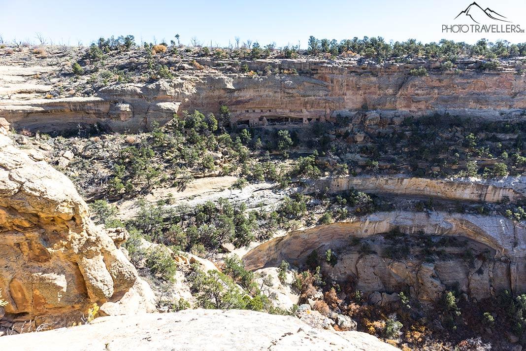 A vista do Nordenskiöld Site #16 no Parque Nacional Mesa Verde