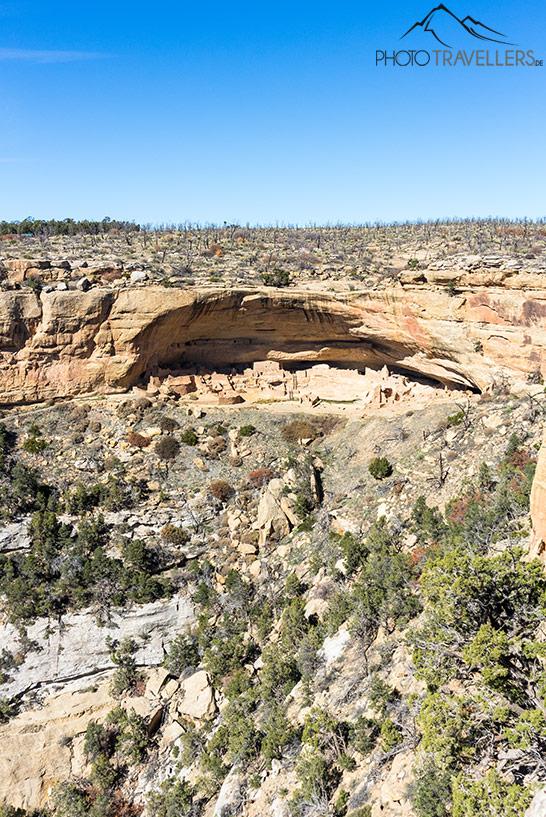 A vista da Long House no Parque Nacional Mesa Verde