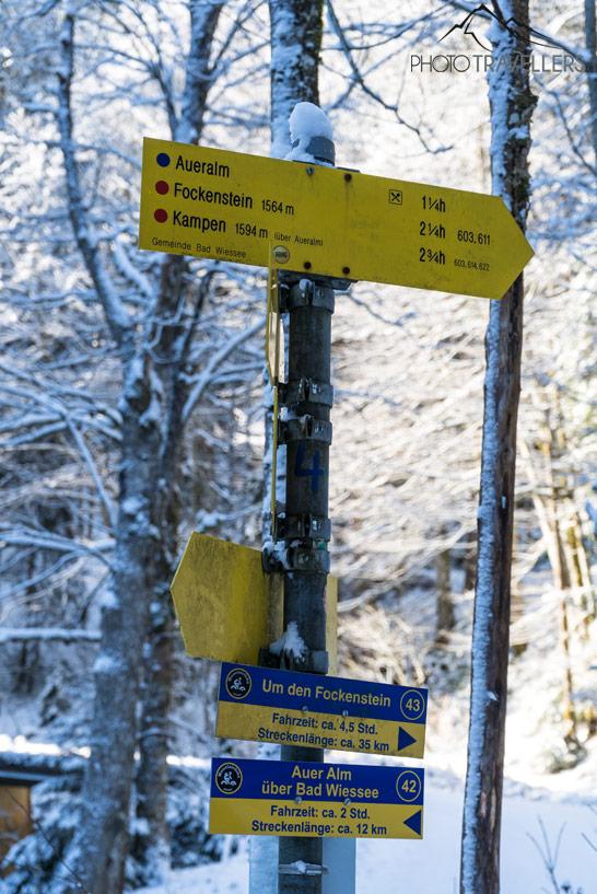 Panneau indicateur vers l'Aueralm