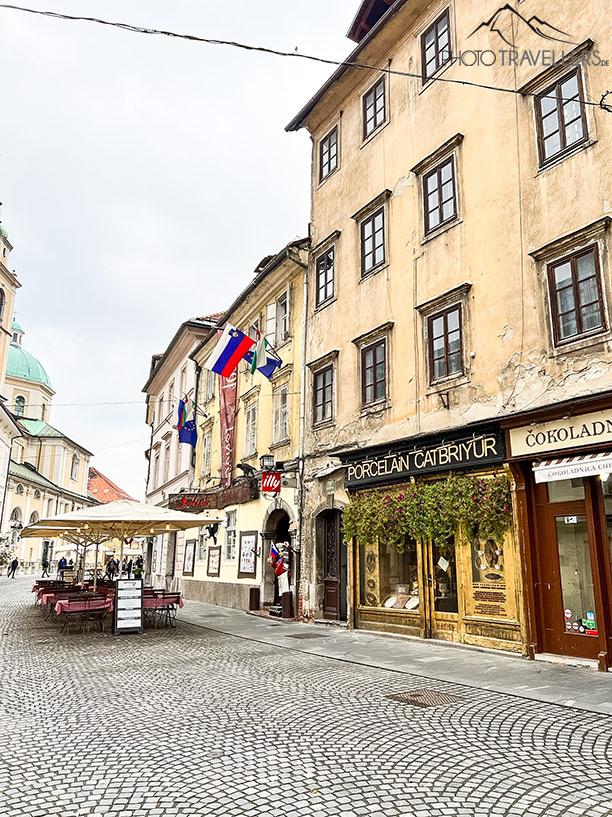La zone piétonne dans la vieille ville de Ljubljana